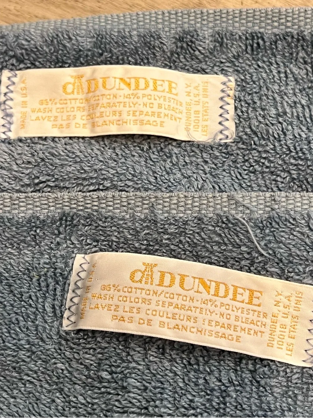 Vintage Dundee Blue Gray Lace Bath Towels Set of 2